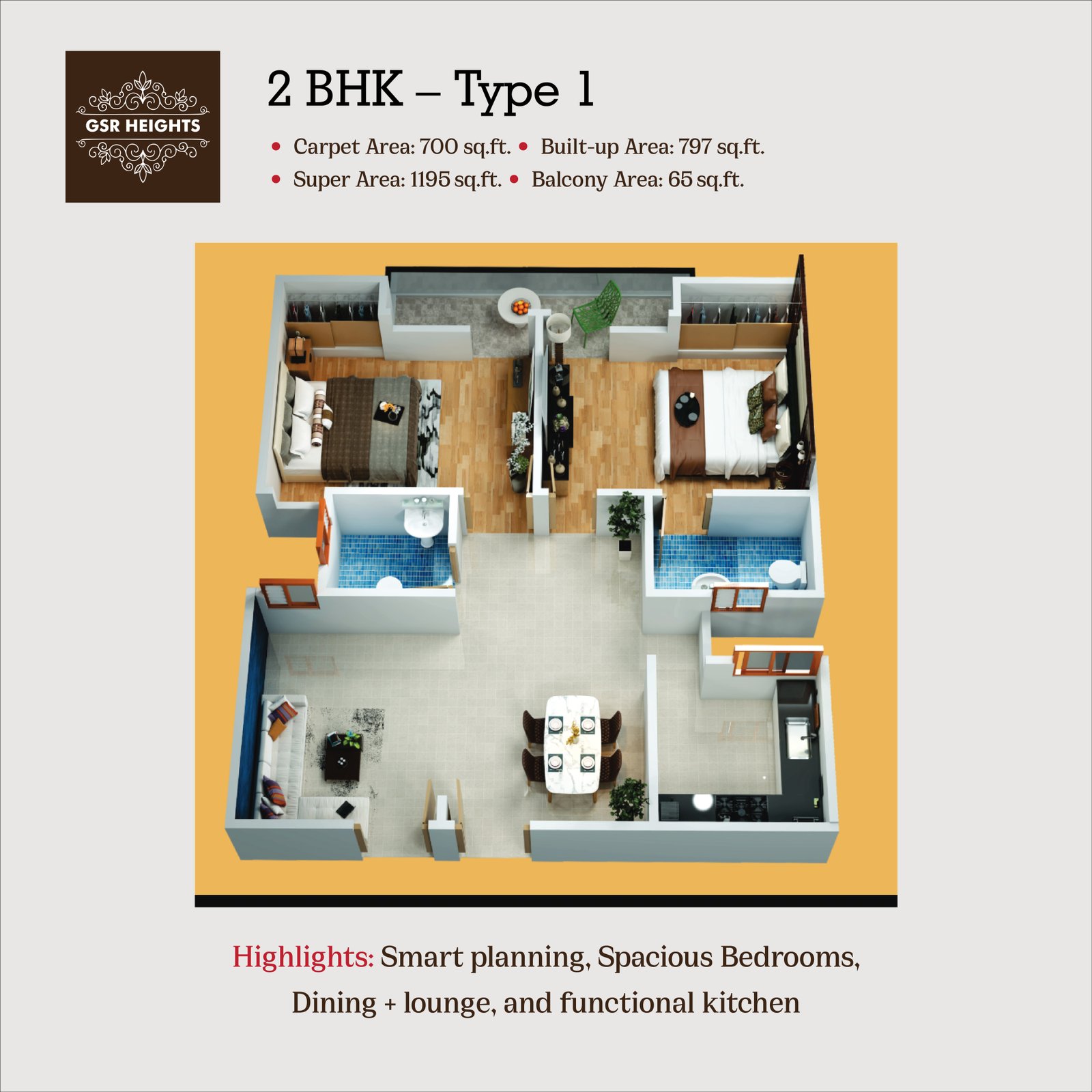 2BHK Plan 1