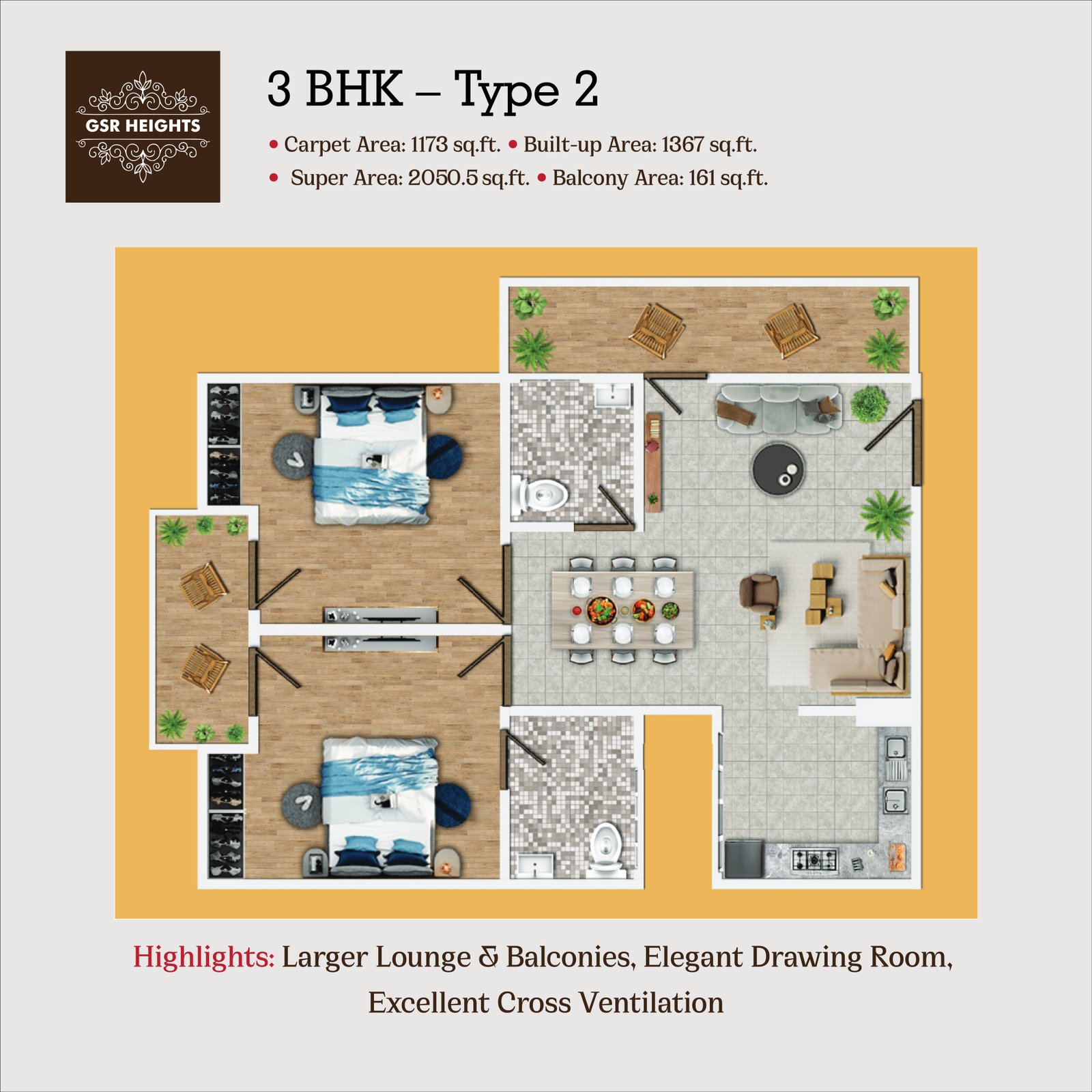 3BHK Plan 2
